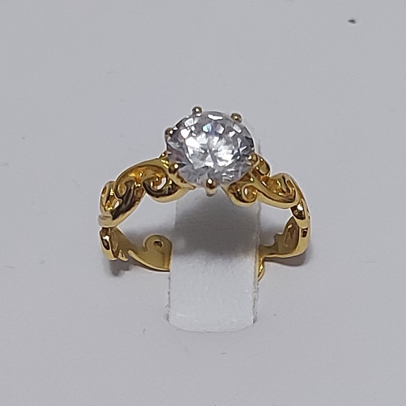 925 Sterling Silver Swirl Ring, Plated with 1 Micr - Picture 5 of 11